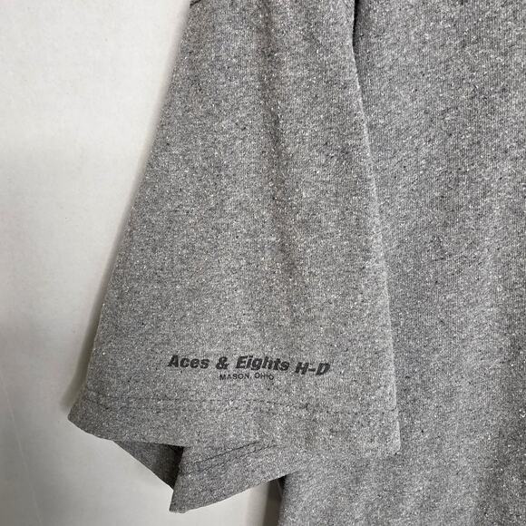 Harley Davidson Grey Left Chest Emblem 1/4 Button Short Sleeve, Mens, 2XL - Picture 4 of 7